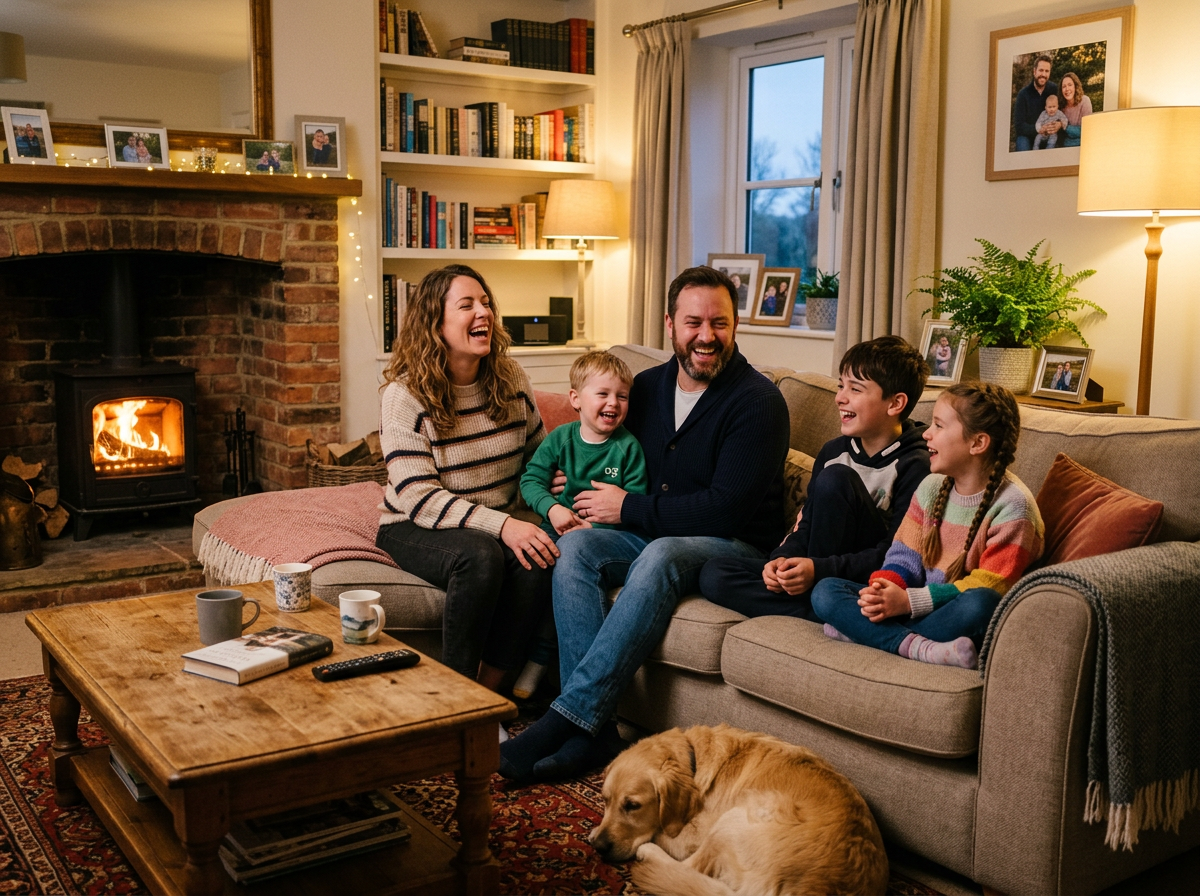 Family enjoying their redesigned home